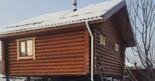 Баня из оцилиндрованного бревна под ключ в Тобольске - от 135928 рублей