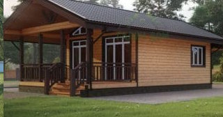 Проект одноэтажного дома из бруса с террасой - Строительство в Тобольске от Строй-Тбл от 135928 руб.